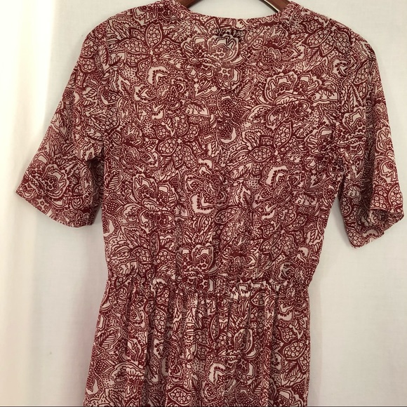 Who What Wear, Red & Ivory Sheer Dress, XS - Picture 6 of 7